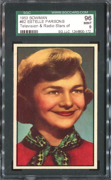 1953 Bowman Television & Radio Stars #62 Estelle Parsons SGC96 Mint 9