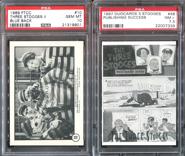 1980's/1990's Lot of (2) Three Stooges PSA-Graded Cards