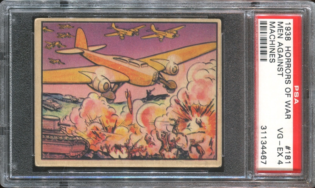 R69 Gum Inc Horrors of War #181 Men Against Machines PSA4 VG-EX