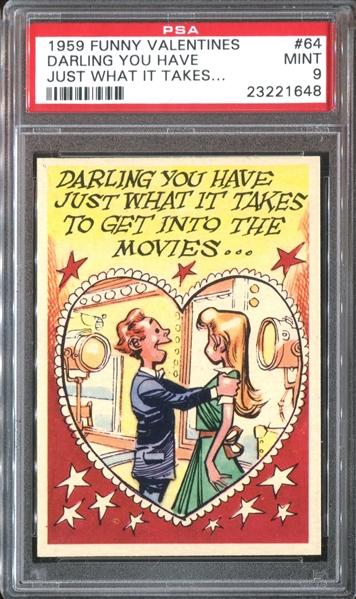 1959 Topps Funny Valentines #64 Darling You Have... PSA9 Mint