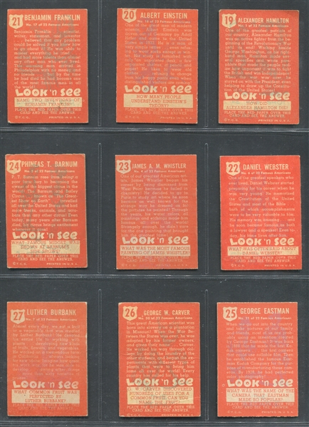 1952 Topps Look 'N See Complete Set of (135) Cards