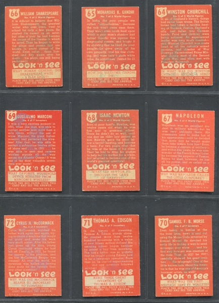 1952 Topps Look 'N See Complete Set of (135) Cards