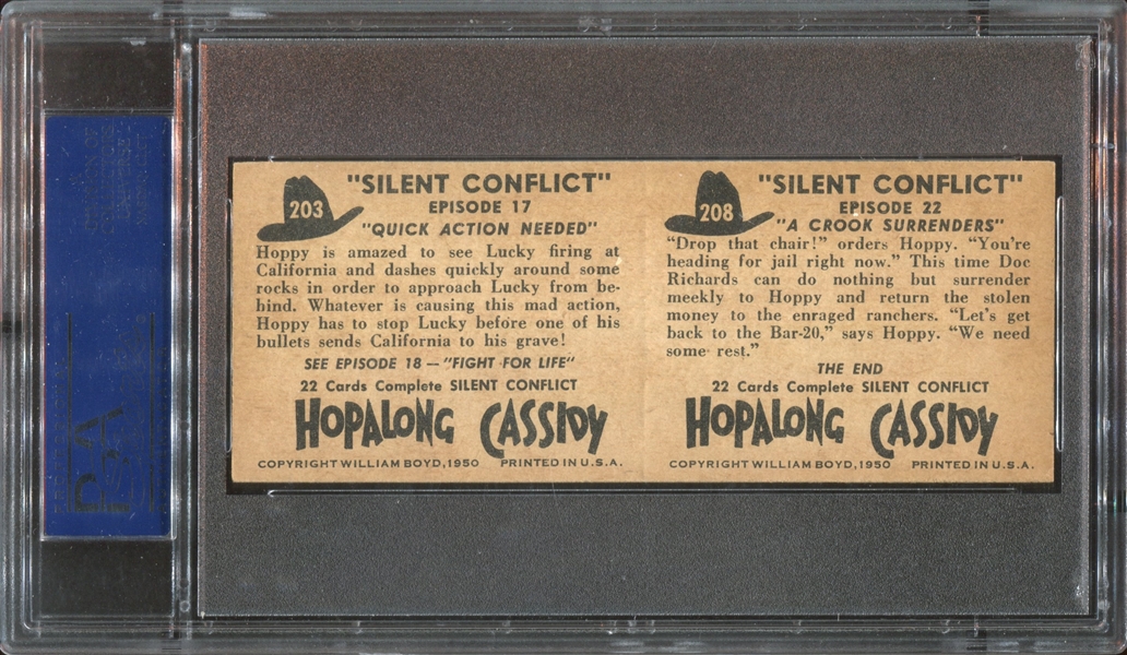 1950 Topps Hopalong Cassidy Panel 208/203 PSA8 NM-MT