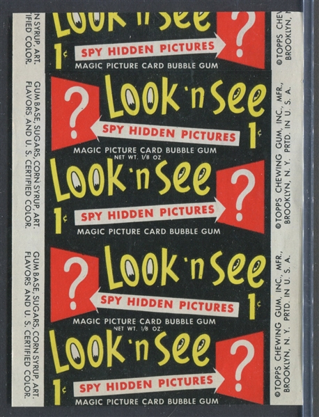 1952 Topps Look N' See High Grade One Cent Wrapper