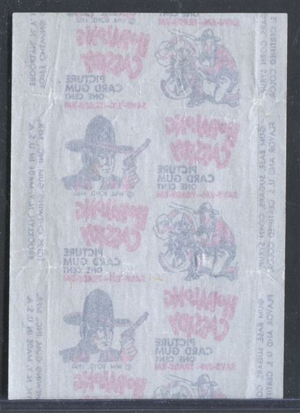 1950 Topps Hopalong Cassidy White One Cent Wrapper