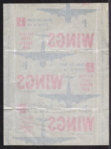 1952 Topps Wings One Cent Wrapper