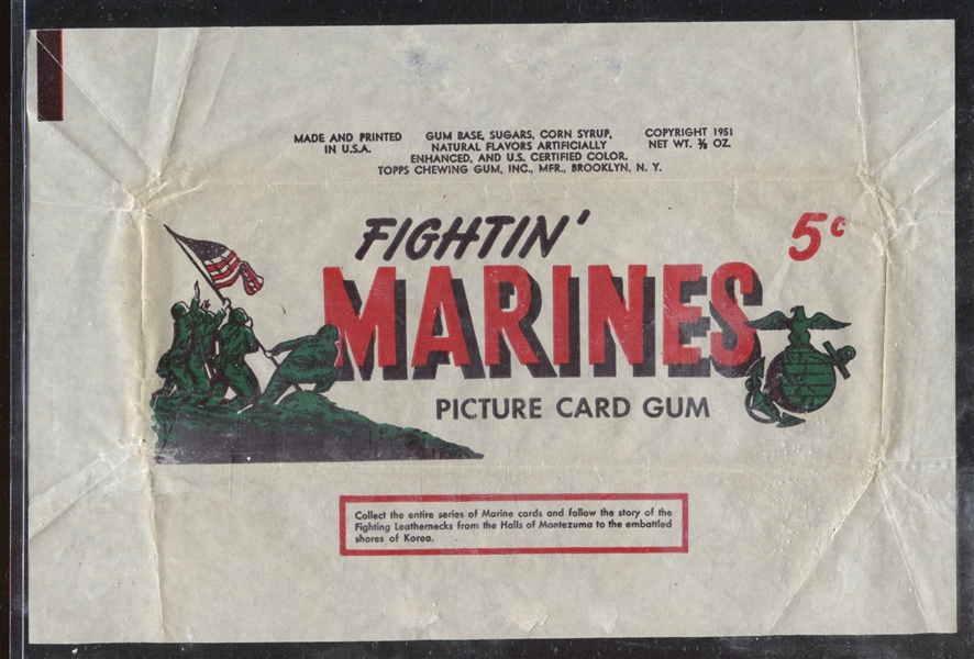 1953 Topps Fightin' Marines Panel White Five Cent Wrapper