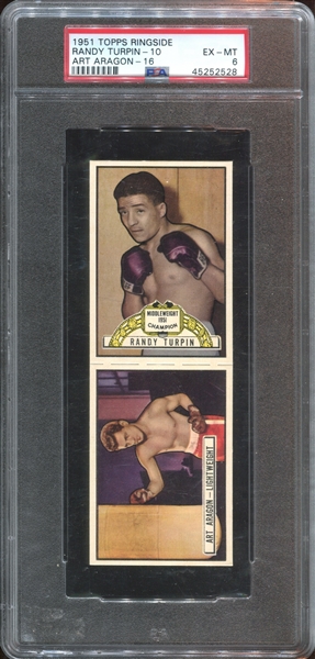 1951 Topps Ringside Boxing Panel #10/16 PSA6 EX-MT