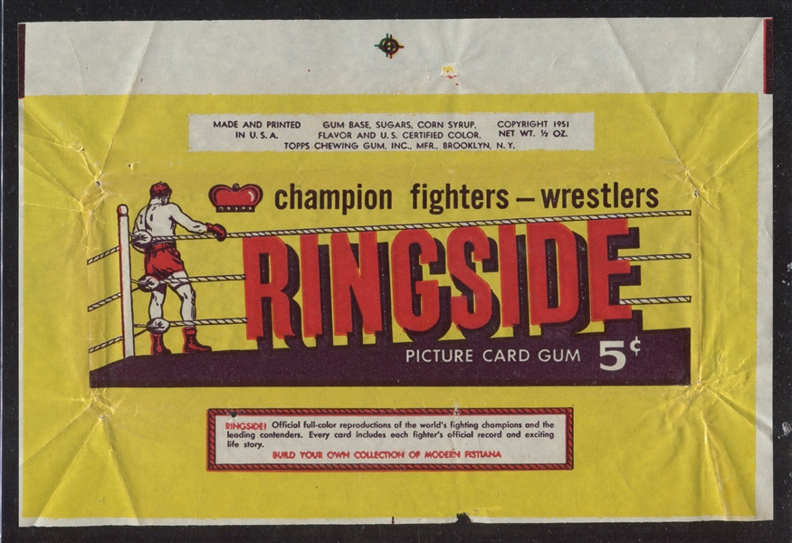 1951 Topps Ringside Five Cent Wrapper VERY TOUGH