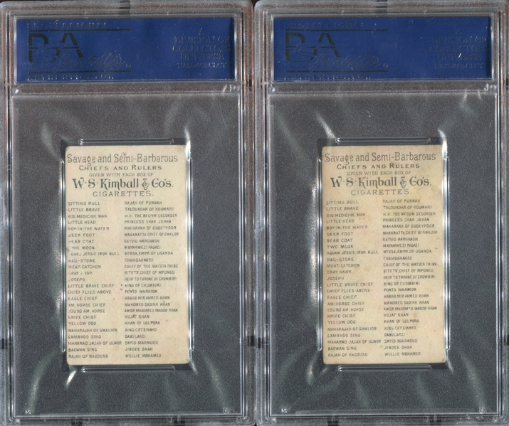 N189 W.S. Kimball Savage & Semi-Barbarous Chiefs Lot of (2) PSA-Graded Cards