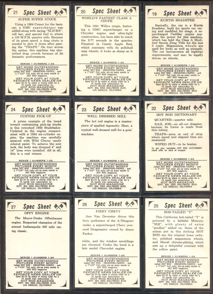 1965 Donruss Spec Sheet Complete Set of (66) Cards