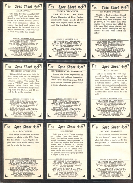 1965 Donruss Spec Sheet Complete Set of (66) Cards