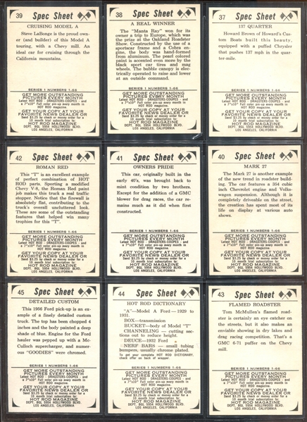 1965 Donruss Spec Sheet Complete Set of (66) Cards