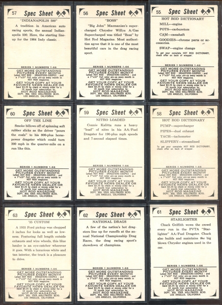 1965 Donruss Spec Sheet Complete Set of (66) Cards