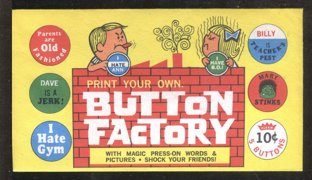 1970 Fleer Button Factory Unopened Pack