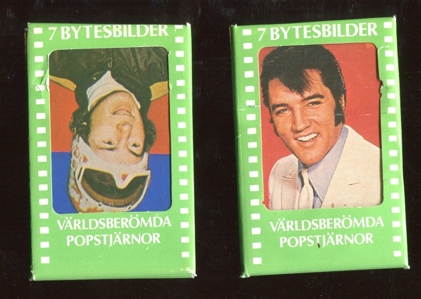 Fantastic Pair of 1970's Swedish Bytesbilder Unopened Pack with Elvis, Kiss and Abba