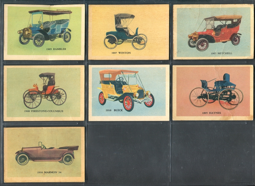 V339-16 Parkhurst Antique Autos Lot of (7) Cards