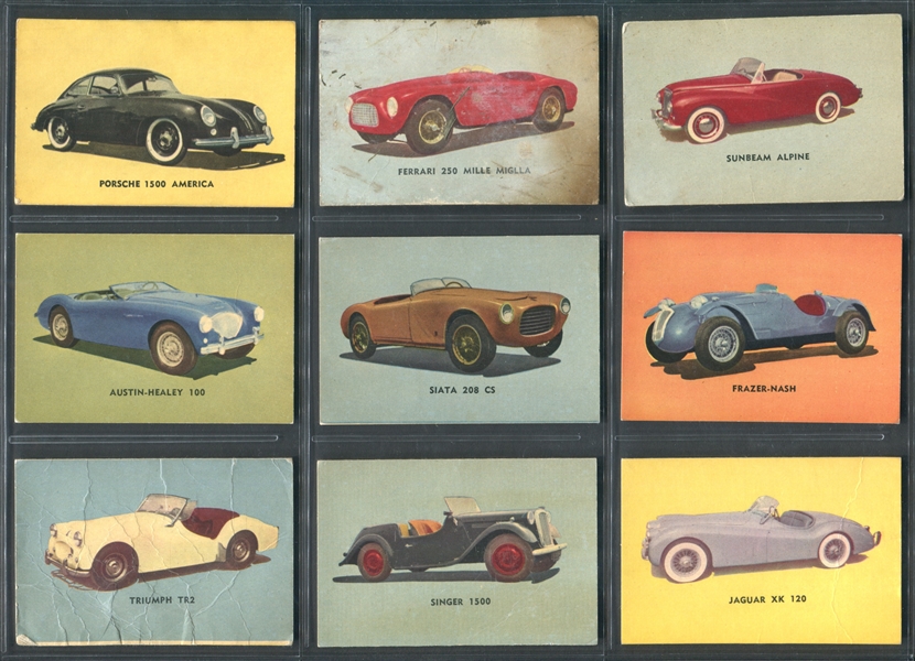 FC31 Quaker Sports Cars of 1956 Lot of (28) Cards