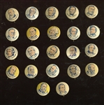1930s Button Gum / Cracker Jack PR4 Presidents Pinbacks Lot of (22) Different