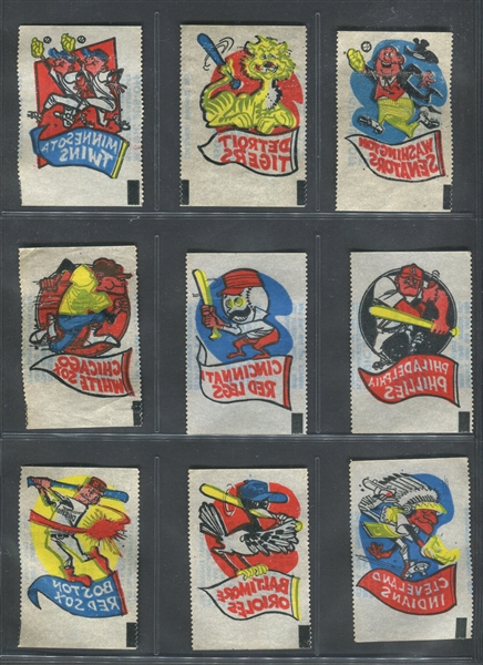 1961 Topps Magic Rub Offs Complete Set of (36) Cards