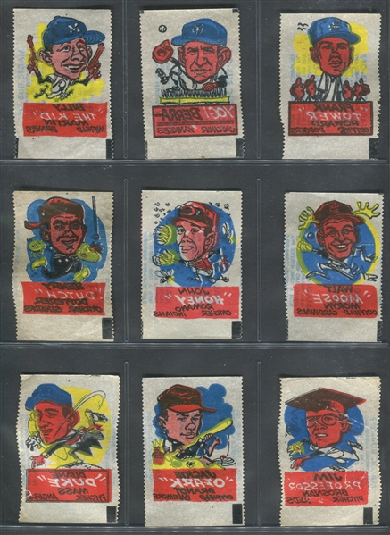 1961 Topps Magic Rub Offs Complete Set of (36) Cards