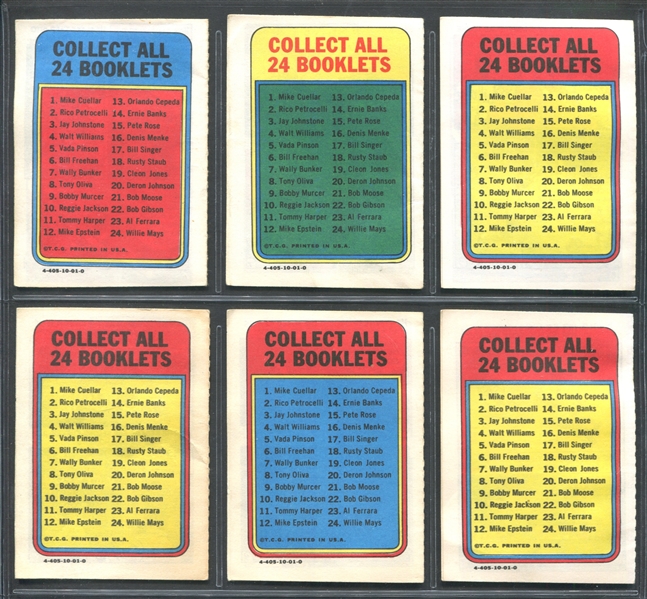 1970 Topps Baseball Comics Complete Set of (24) Booklets