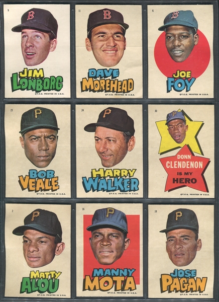 1967 Topps Red Sox / Pirates Stickers Mixed Lot of (19)