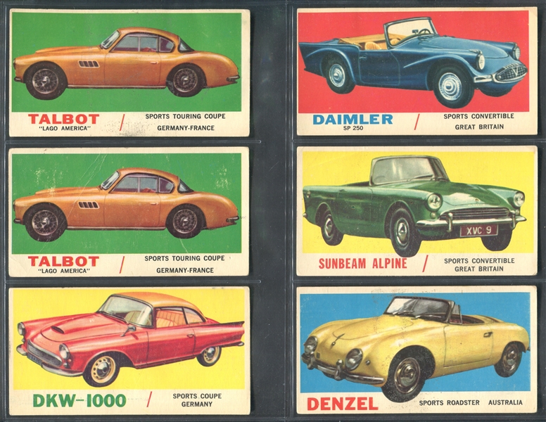 1961 Topps Sports Car Lot of (73) Cards