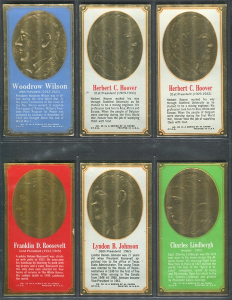 1965 Topps Embossed Presidents and Famous Americans Lot of (41) With Hamilton, Einstein and Wright