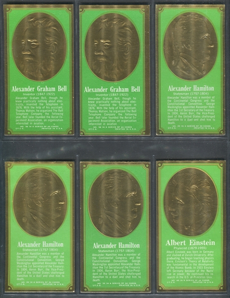 1965 Topps Embossed Presidents and Famous Americans Lot of (41) With Hamilton, Einstein and Wright