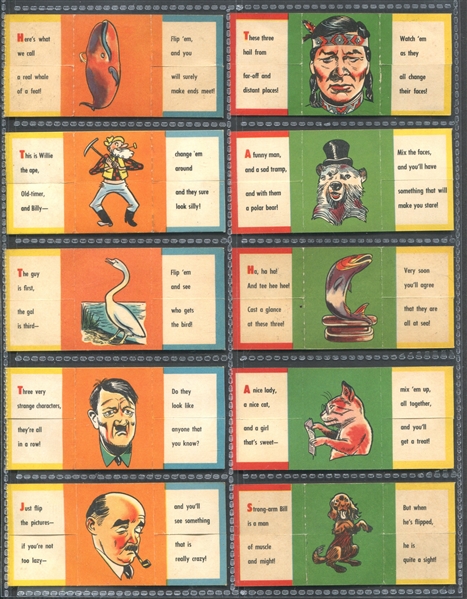 1955 Topps Funny Foldees Near Set of (50/66) Cards