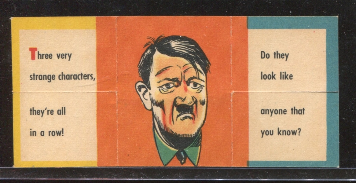 1955 Topps Funny Foldees #41 Picturing Hitler on the Back