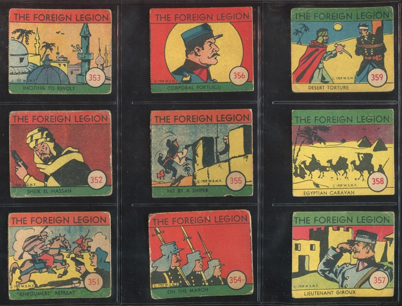 R54 W.S. Corp Foreign Legion Near Complete Set of (37/48) Cards