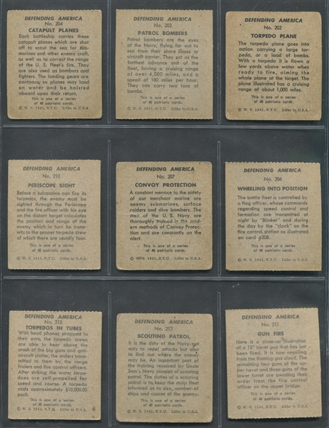 R40 W. S. Corp Defending America Near Set of (34/48) Cards