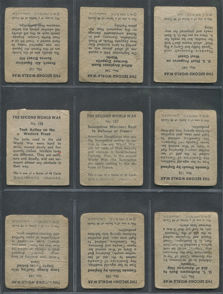 R126 W. S. Corp Second World War Lot of (21) Cards