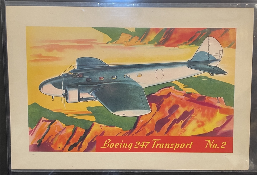 F277-3 Heinz Rice Flakes Famous Airplanes Premium #2 Boeing 247 Transport