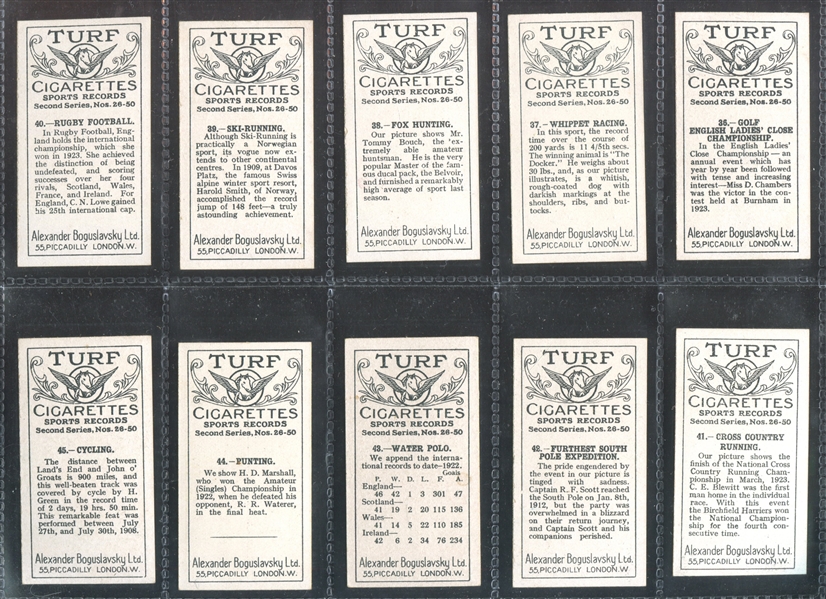 1925 Boguslavsky Sports Records (2nd Series) Partial Set of (23/25) Cards