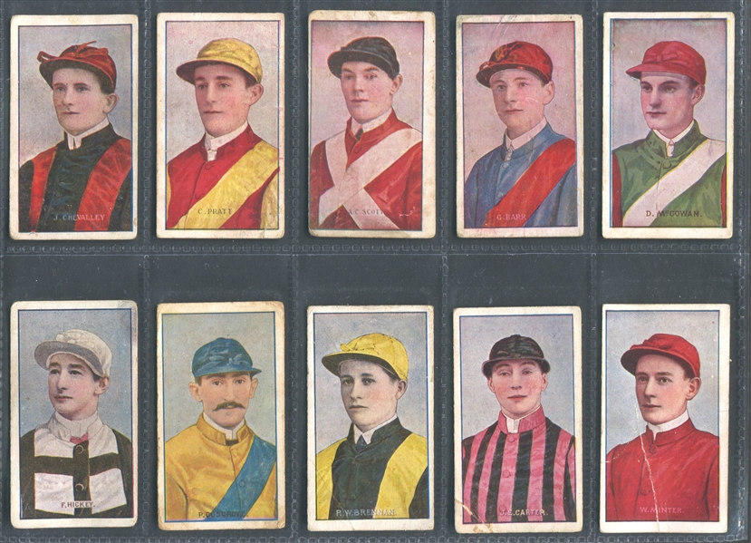 1908 Sniders & Abraham Australian Jockeys Lot of (20) Cards