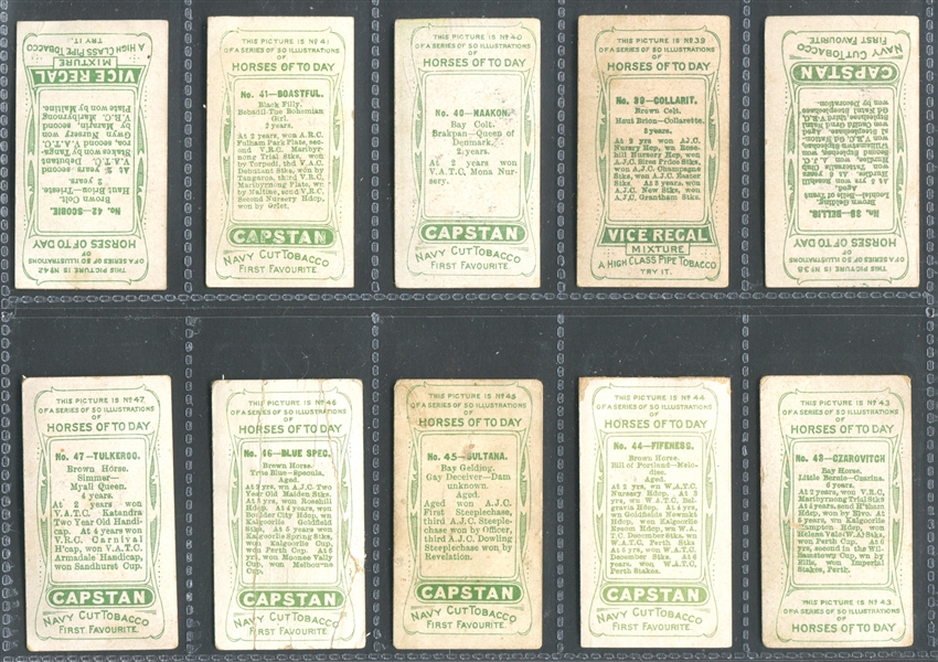 1906 Will's Horses of Today Near Set of (43/50) Cards