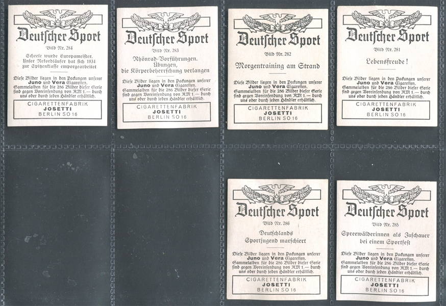 1934 Bulgaria Cigarette Co (Berlin) Deutsche Sport Complete Set of (286) Cards