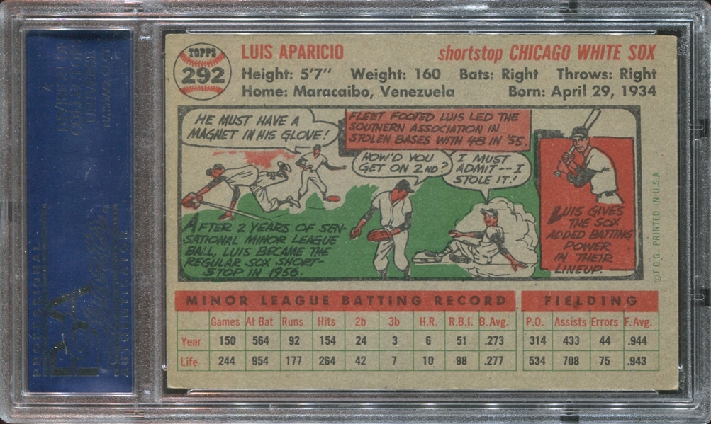 1956 Topps #292 Luis Aparicio PSA4.5 VG-EX+