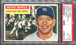 1956 Topps #135 Mickey Mantle PSA4 VG-EX (Gray Back)