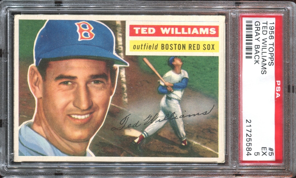 1956 Topps #5 Ted Williams PSA5 EX (Gray Back)