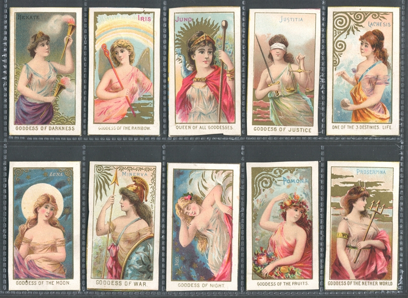 N188 W.S. Kimball Goddesses of the Greeks and Romans Lot of (24) Banner-Cut Cards