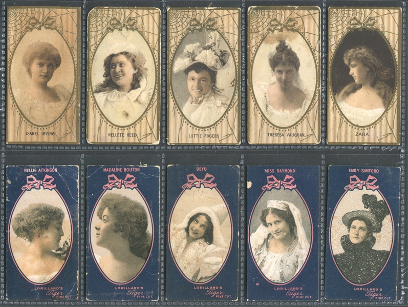 N252 P. Lorillard Actresses Lot of (40) Cards With All 7 Subsets Represented