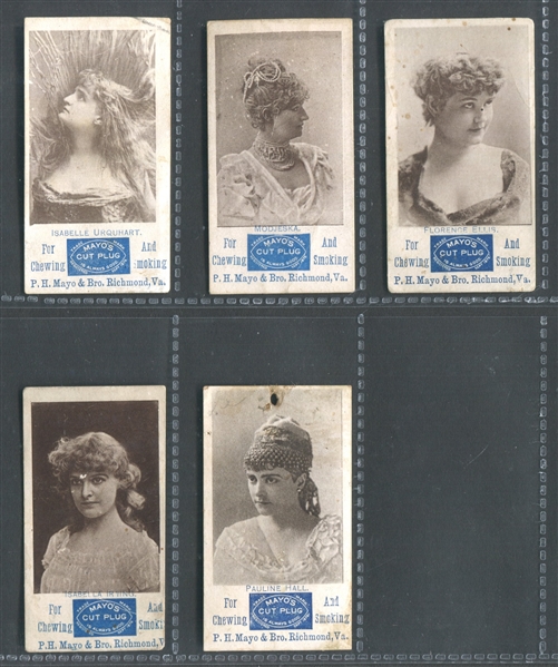 N296 P.H. Mayo Actresses (White Border) Lot of (5) Cards