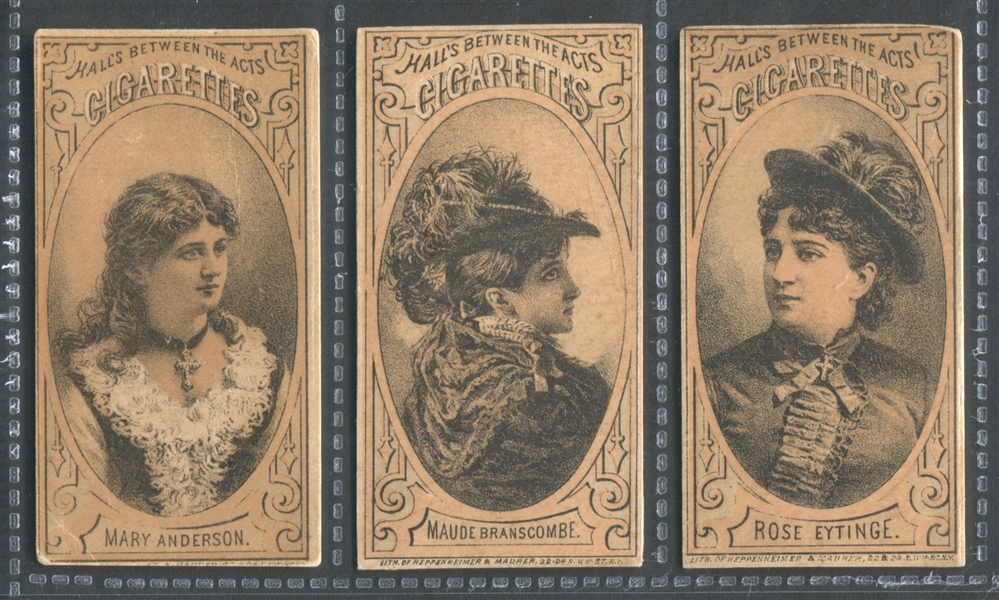 N342 Hall's Between the Acts (Type 1BB) Actors and Actresses Lot of (3) Cards