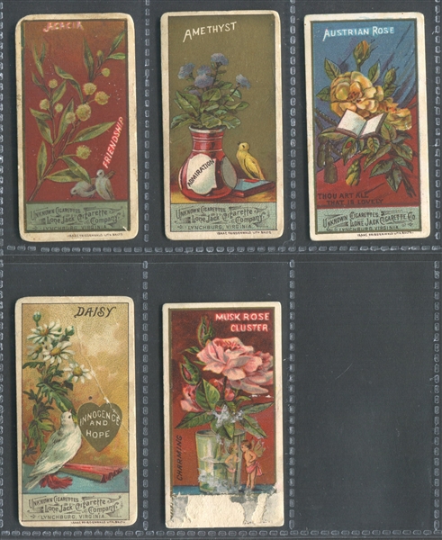 N366 Lone Jack Language of Flowers Lot of (5) Tough Unknown Brand Cards