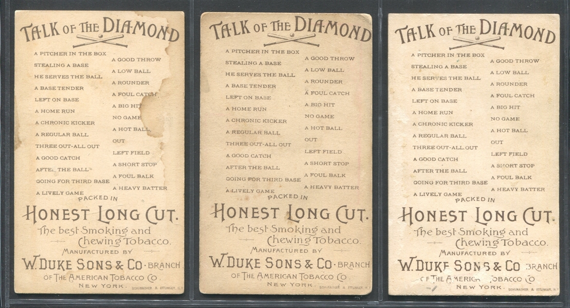 N135 Duke Honest Long Cut Talk of the Diamond Lot of (3) Cards