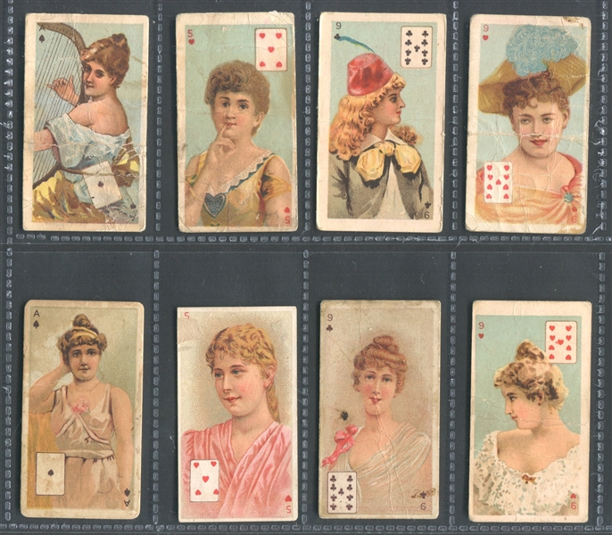 C154 D. Ritchie Playing Cards: Girls Lot of (8) Cards